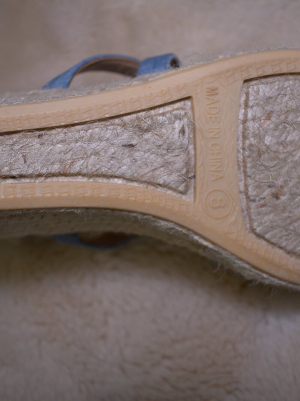 Talbots Lyndsay Denim Espadrille Wedges Size 8 Blue Strappy Summer Sandals - Picture 14 of 14